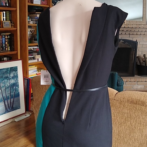 Calvin Klein Dress SZ 6 Green/Bkack - Picture 5 of 7